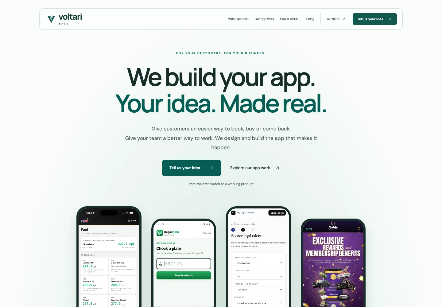 Voltari Apps homepage preview
